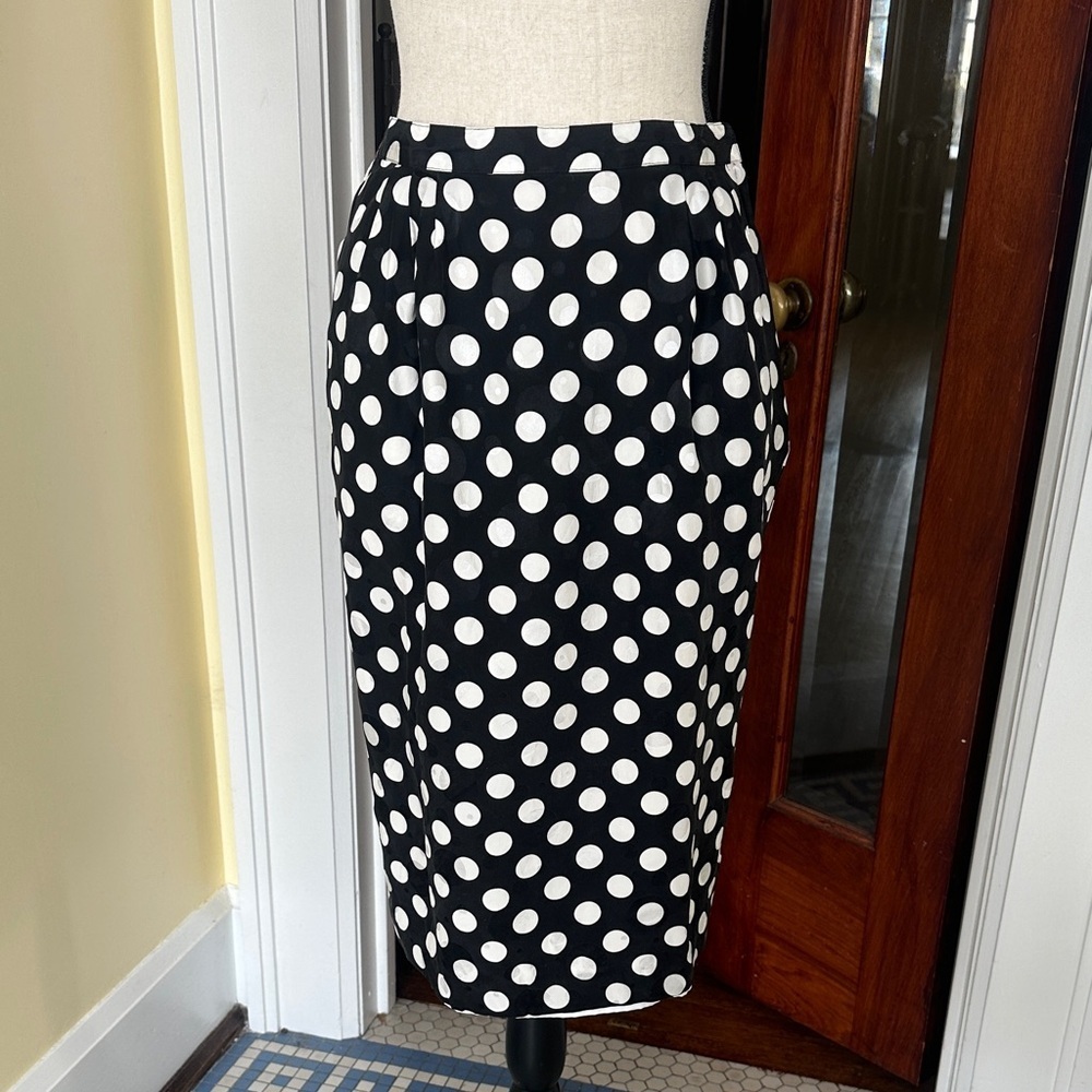 Anne Crimmins x Umi Collection | Vintage Silk Polka Dot Pencil Skirt, Size 6